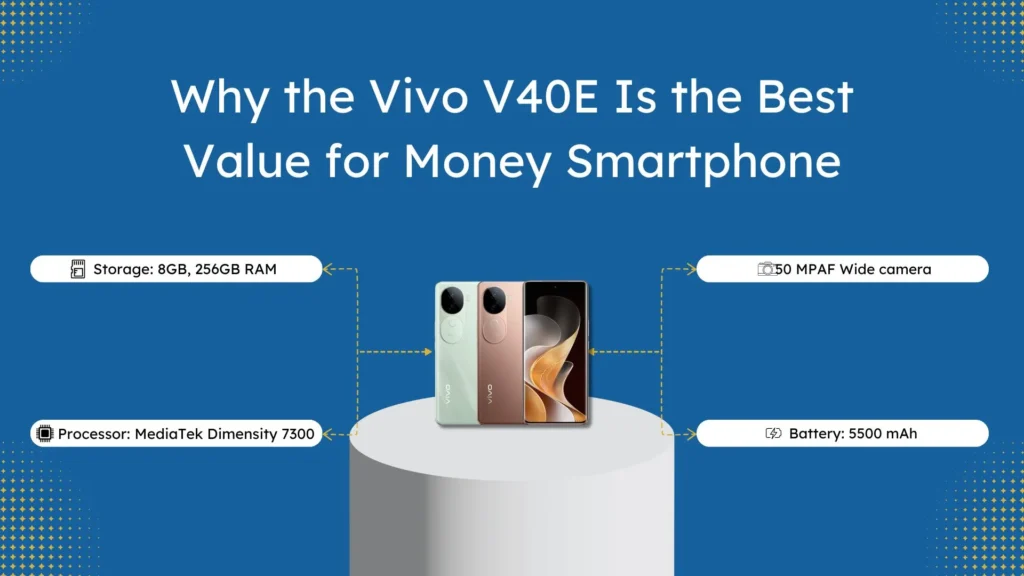 Vivo V40E smartphone with a sleek design and vibrant AMOLED display